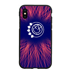 Чехол iPhone XS Max матовый Blink 182 red energy, цвет: 3D-черный