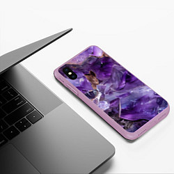 Чехол iPhone XS Max матовый Сиреневые драгоценности, цвет: 3D-сиреневый — фото 2