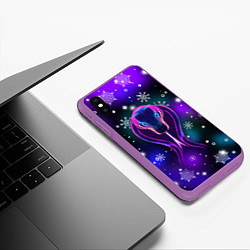 Чехол iPhone XS Max матовый Космическая кобра, цвет: 3D-фиолетовый — фото 2