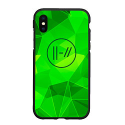 Чехол iPhone XS Max матовый Twenty One Pilots green poly, цвет: 3D-черный