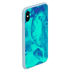 Чехол iPhone XS Max матовый Эффект размытых красок, цвет: 3D-голубой — фото 2