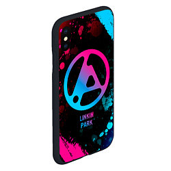 Чехол iPhone XS Max матовый Linkin Park 2024 - neon gradient, цвет: 3D-черный — фото 2