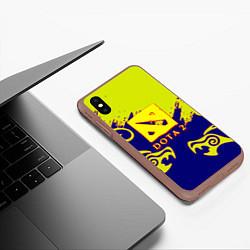 Чехол iPhone XS Max матовый Dota dragon steel, цвет: 3D-коричневый — фото 2