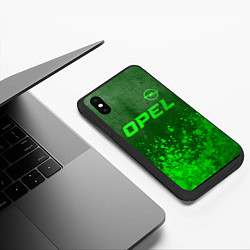 Чехол iPhone XS Max матовый Opel - green gradient посередине, цвет: 3D-черный — фото 2