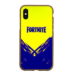 Чехол iPhone XS Max матовый Fortnite краски абстракция, цвет: 3D-коричневый