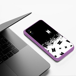 Чехол iPhone XS Max матовый Marshmello dj pattern краски, цвет: 3D-фиолетовый — фото 2