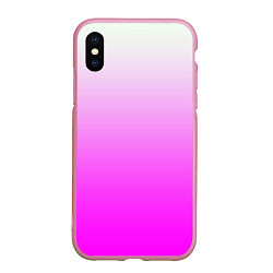 Чехол iPhone XS Max матовый Gradient color pink, цвет: 3D-розовый