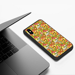 Чехол iPhone XS Max матовый Грибы и королек, цвет: 3D-черный — фото 2