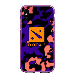 Чехол iPhone XS Max матовый DOTA 2 камуфляж, цвет: 3D-фиолетовый