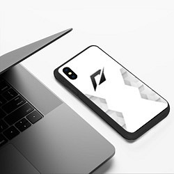 Чехол iPhone XS Max матовый Need for Speed white poly, цвет: 3D-черный — фото 2