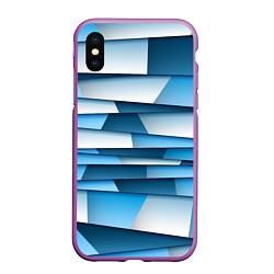 Чехол iPhone XS Max матовый Geometry line, цвет: 3D-фиолетовый