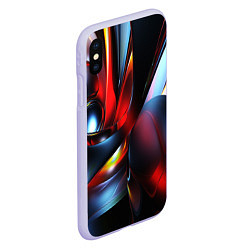 Чехол iPhone XS Max матовый Абстрактные волны геометрия, цвет: 3D-светло-сиреневый — фото 2