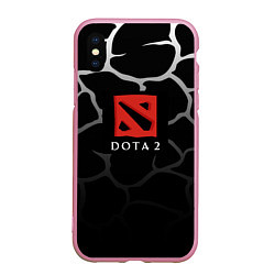 Чехол iPhone XS Max матовый DOTA2 земля, цвет: 3D-розовый