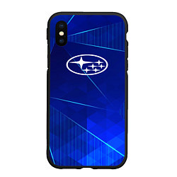 Чехол iPhone XS Max матовый Subaru blue poly, цвет: 3D-черный