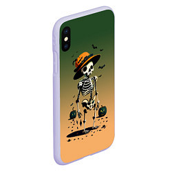 Чехол iPhone XS Max матовый Funny skeleton - ai art fantasy, цвет: 3D-светло-сиреневый — фото 2