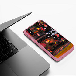 Чехол iPhone XS Max матовый Оптические фигуры абстракция, цвет: 3D-малиновый — фото 2