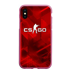 Чехол iPhone XS Max матовый CSGO абстракция, цвет: 3D-малиновый