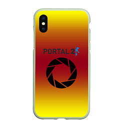 Чехол iPhone XS Max матовый Portal 2 gradient, цвет: 3D-салатовый