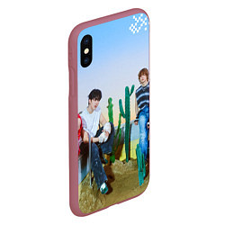 Чехол iPhone XS Max матовый ATE Stray Kids Bang Chan I N Lee Know Changbin, цвет: 3D-малиновый — фото 2