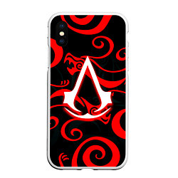 Чехол iPhone XS Max матовый Assassins Creed Shadows, цвет: 3D-белый