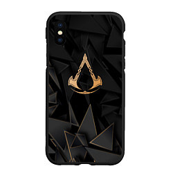 Чехол iPhone XS Max матовый Assassins Creed golden poly, цвет: 3D-черный