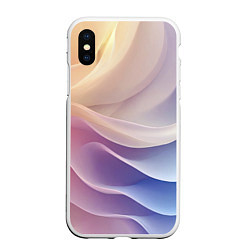 Чехол iPhone XS Max матовый Текстура с градиентом волны, цвет: 3D-белый