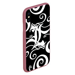 Чехол iPhone XS Max матовый Death Note japan anime, цвет: 3D-малиновый — фото 2