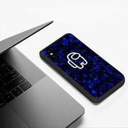 Чехол iPhone XS Max матовый Among Us blue energy, цвет: 3D-черный — фото 2