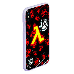 Чехол iPhone XS Max матовый Half life anarhy, цвет: 3D-светло-сиреневый — фото 2