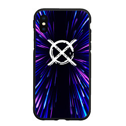 Чехол iPhone XS Max матовый CreepyPasta neon energy, цвет: 3D-черный