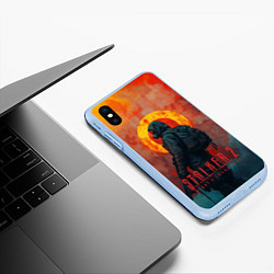 Чехол iPhone XS Max матовый Stalker 2 poster art, цвет: 3D-голубой — фото 2