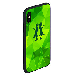 Чехол iPhone XS Max матовый Hunter x Hunter green poly, цвет: 3D-черный — фото 2