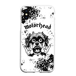 Чехол iPhone XS Max матовый Motorhead - рок пес, цвет: 3D-белый