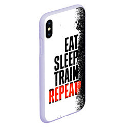 Чехол iPhone XS Max матовый Eat sleep train repeat, цвет: 3D-светло-сиреневый — фото 2