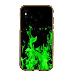 Чехол iPhone XS Max матовый Destiny кислотный огонь, цвет: 3D-коричневый