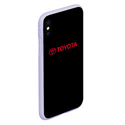 Чехол iPhone XS Max матовый Toyota red logo auto, цвет: 3D-светло-сиреневый — фото 2