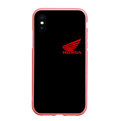 Чехол iPhone XS Max матовый Honda red logo auto steel, цвет: 3D-баблгам