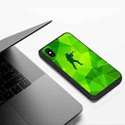 Чехол iPhone XS Max матовый Counter Strike green poly, цвет: 3D-черный — фото 2