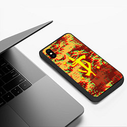 Чехол iPhone XS Max матовый Doom камуфляж глитч, цвет: 3D-черный — фото 2