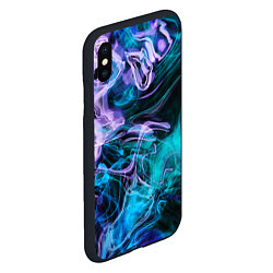 Чехол iPhone XS Max матовый Цветной дым текстура, цвет: 3D-черный — фото 2