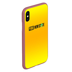 Чехол iPhone XS Max матовый PUBG gradient steel, цвет: 3D-малиновый — фото 2