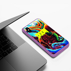 Чехол iPhone XS Max матовый Doom monster mars, цвет: 3D-фиолетовый — фото 2