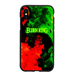 Чехол iPhone XS Max матовый Elden ring в огне рпг, цвет: 3D-черный