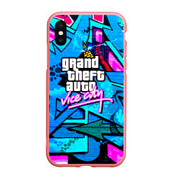 Чехол iPhone XS Max матовый GTA vice city steel grafity, цвет: 3D-баблгам