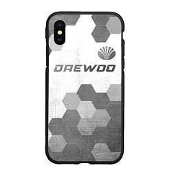 Чехол iPhone XS Max матовый Daewoo - white gradient посередине, цвет: 3D-черный