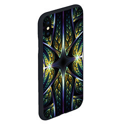 Чехол iPhone XS Max матовый Оптический узор из фрактала, цвет: 3D-черный — фото 2