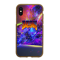 Чехол iPhone XS Max матовый Doom abstraction mars, цвет: 3D-коричневый