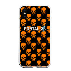 Чехол iPhone XS Max матовый Portal skull pattern, цвет: 3D-белый