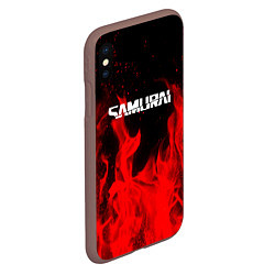 Чехол iPhone XS Max матовый Samurai fire red, цвет: 3D-коричневый — фото 2