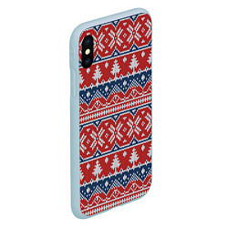 Чехол iPhone XS Max матовый New year pattern, цвет: 3D-голубой — фото 2